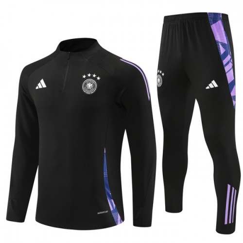 Njemačka Sweatshirt Za Trening Četvrt-Zip 2024-25 Crna Njemačka Sweatshirt Za Trening Četvrt-Zip 2024-25 Crna